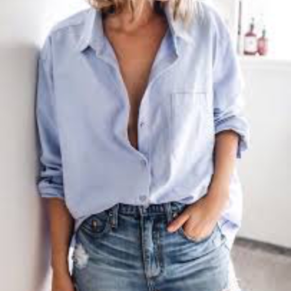 Banana Republic blue Oxford shirt- soft wash- S high quality